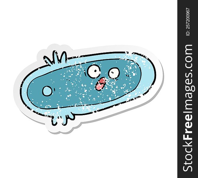 Distressed Sticker Of A Cartoon Germ