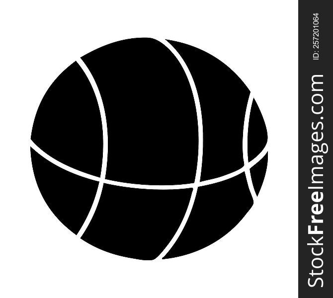 flat symbol of a basket ball. flat symbol of a basket ball