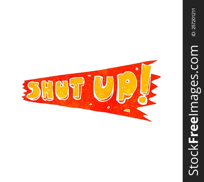 cartoon shut up sign