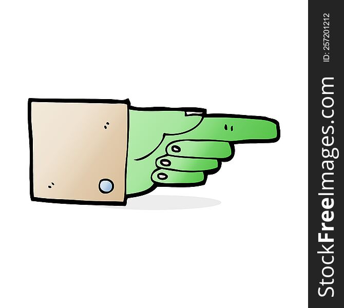 Cartoon Pointing Zombie Hand