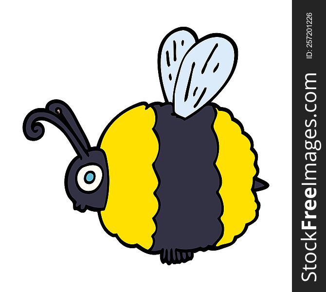 cartoon doodle bee