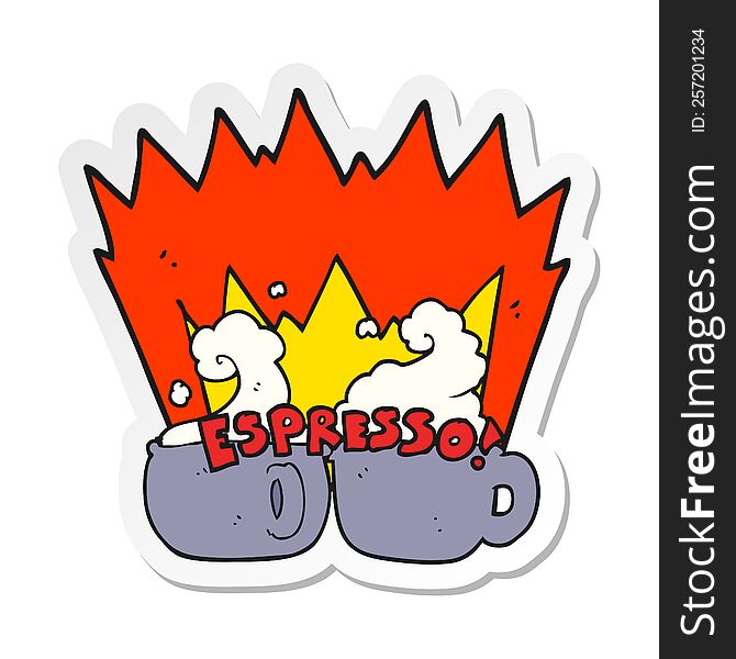 Sticker Of A Cartoon Espresso