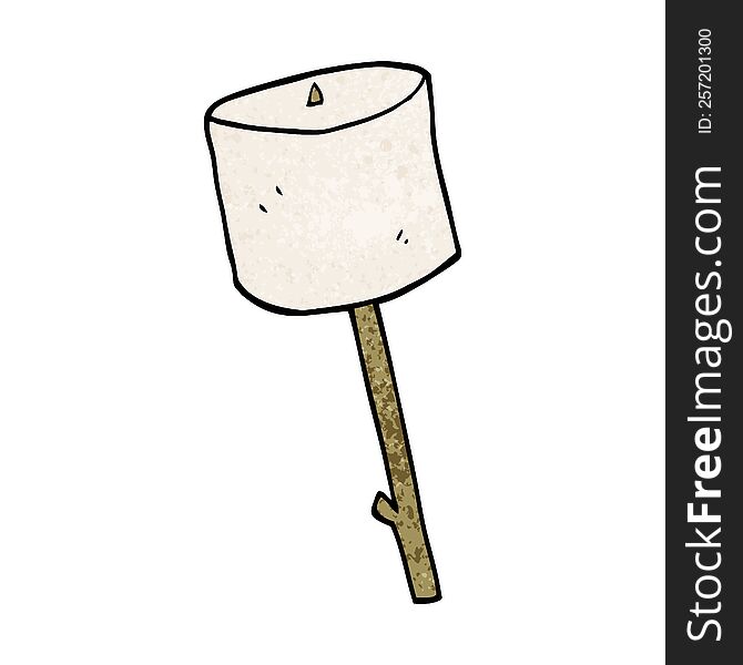 cartoon doodle marshmallow on stick