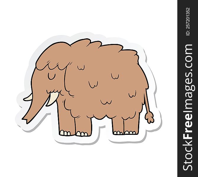 sticker of a cartoon mammoth