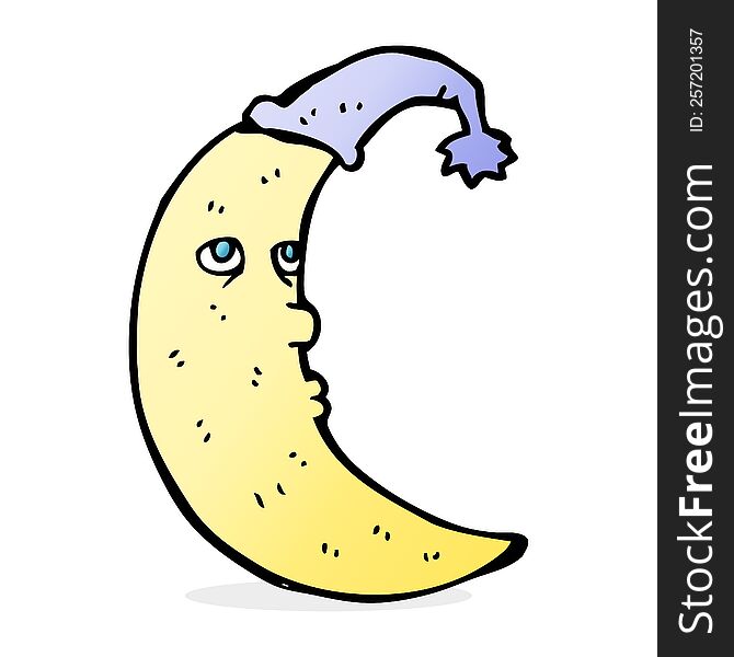 Sleepy Moon Cartoon