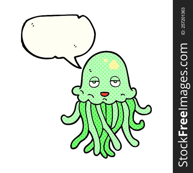 Comic Book Speech Bubble Cartoon Octopus