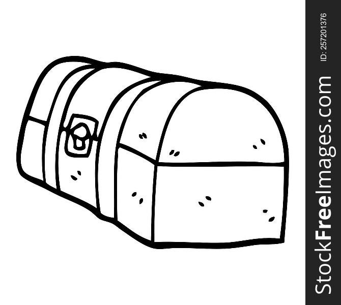 Line Drawing Cartoon Treasure Chest