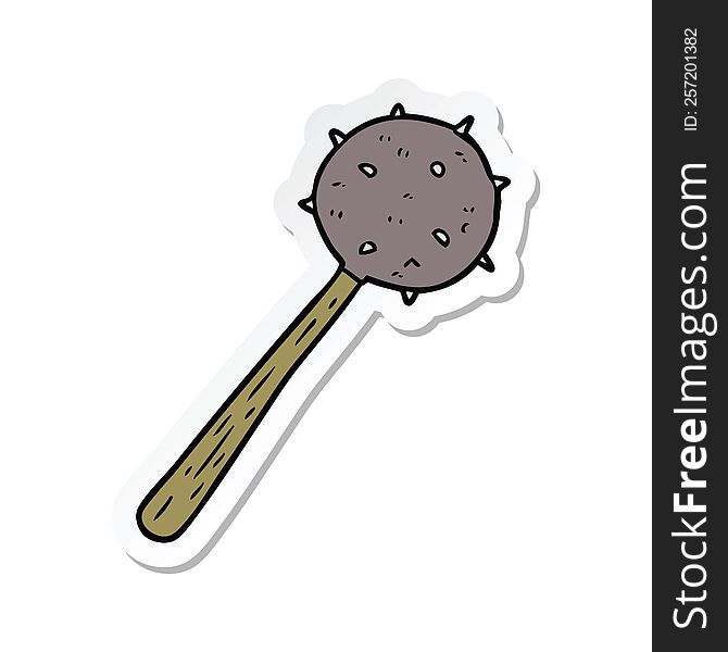 sticker of a cartoon mace