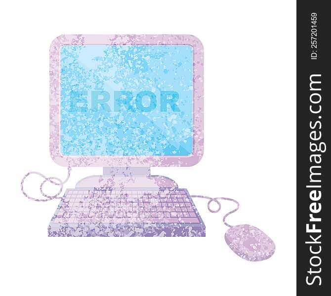Flat colour illustration of a computer error