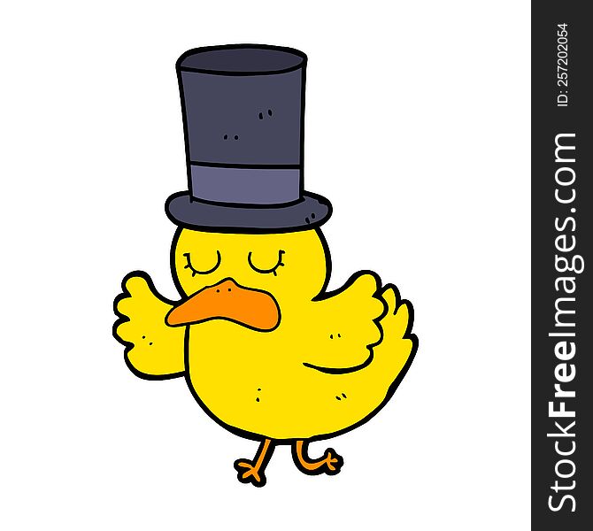 cartoon duck wearing top hat