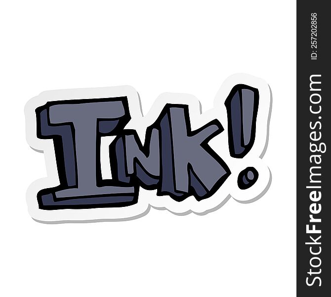 sticker of a ink cartoon