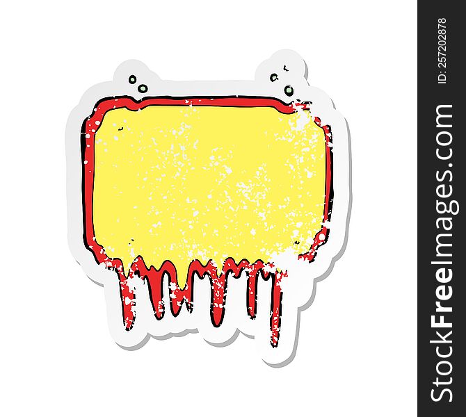 retro distressed sticker of a cartoon melting frame