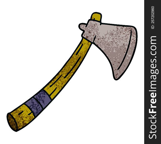hand drawn textured cartoon doodle of a garden axe