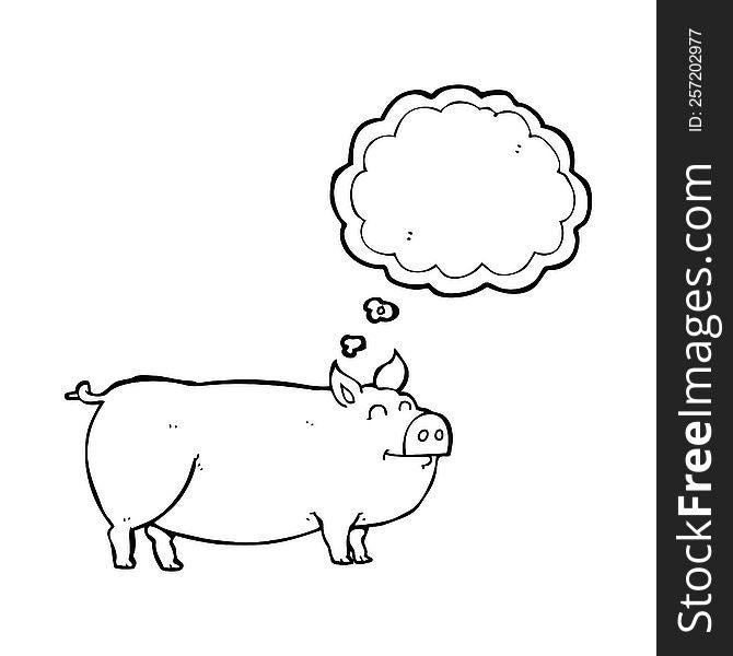 Thought Bubble Cartoon Muddy Pig