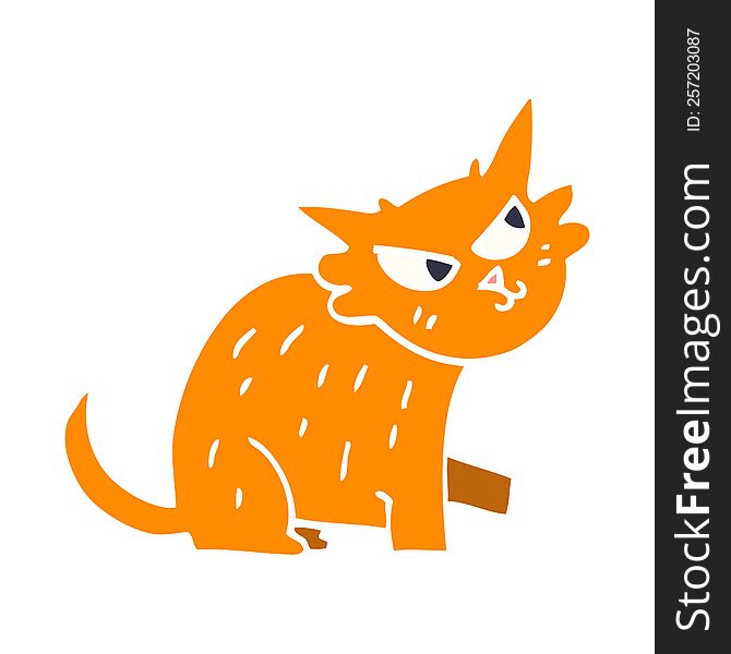 cartoon doodle ginger cat