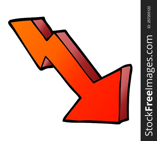 vector gradient illustration cartoon business loss arrow