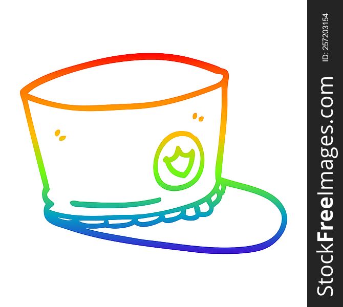 Rainbow Gradient Line Drawing Cartoon Official Hat
