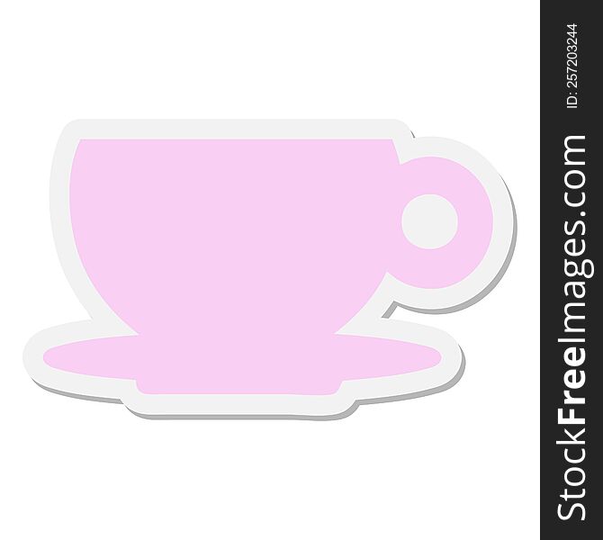 coffee or tea cup sticker