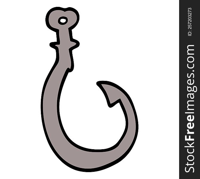 cartoon doodle big fish hook