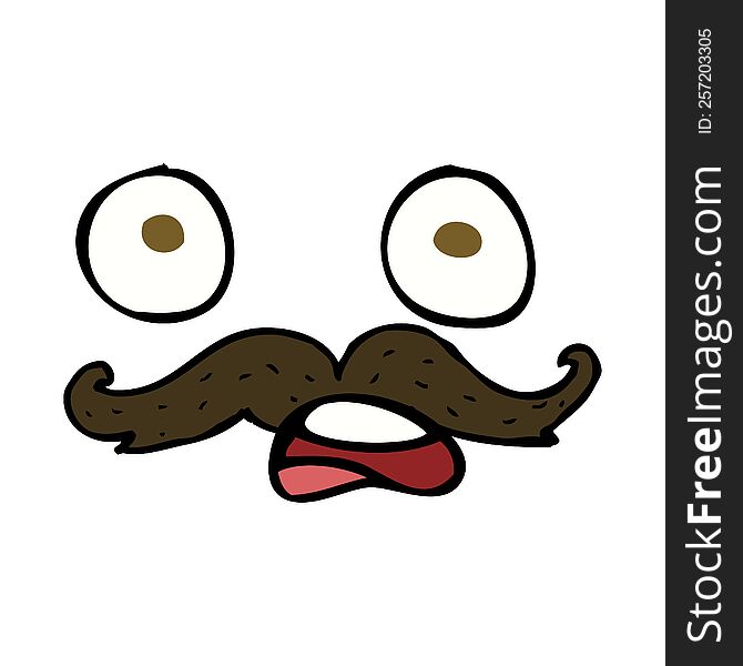 cartoon mustache face