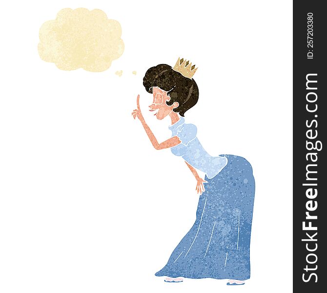 cartoon princess with thought bubble