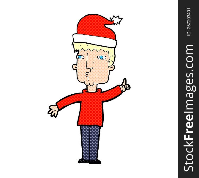 cartoon man getting ready for christmas. cartoon man getting ready for christmas