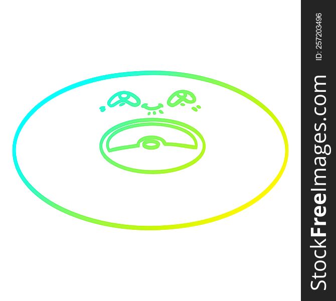 cold gradient line drawing of a cartoon old vinyl record