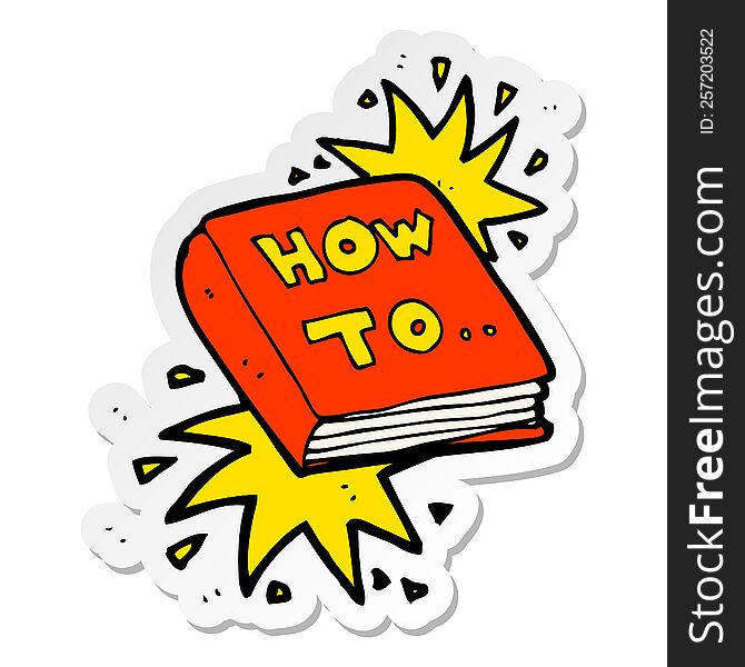 sticker of a cartoon how to book