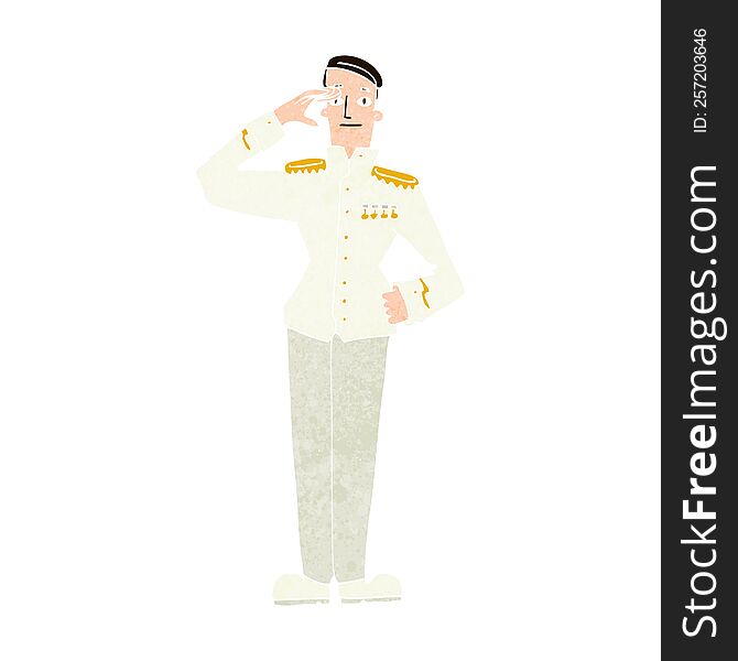 Cartoon Military Man In Dress Uniform