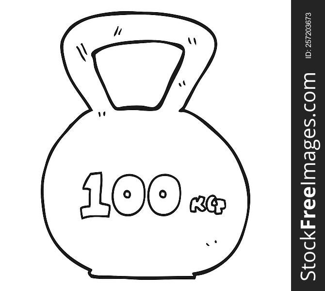 freehand drawn black and white cartoon 10kg kettle bell weight. freehand drawn black and white cartoon 10kg kettle bell weight