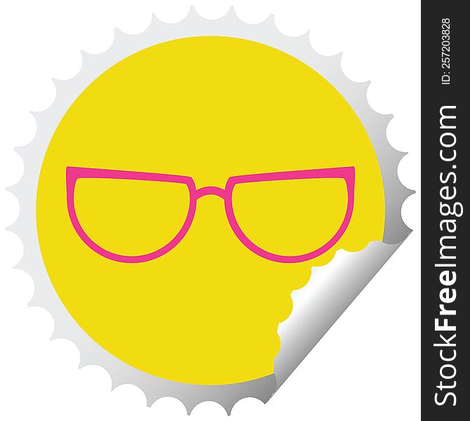 Spectacles Circular Peeling Sticker