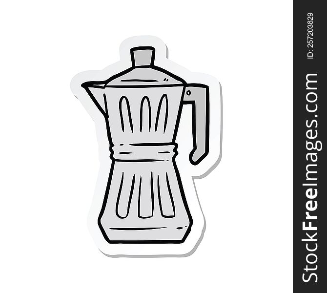 sticker of a cartoon espresso maker