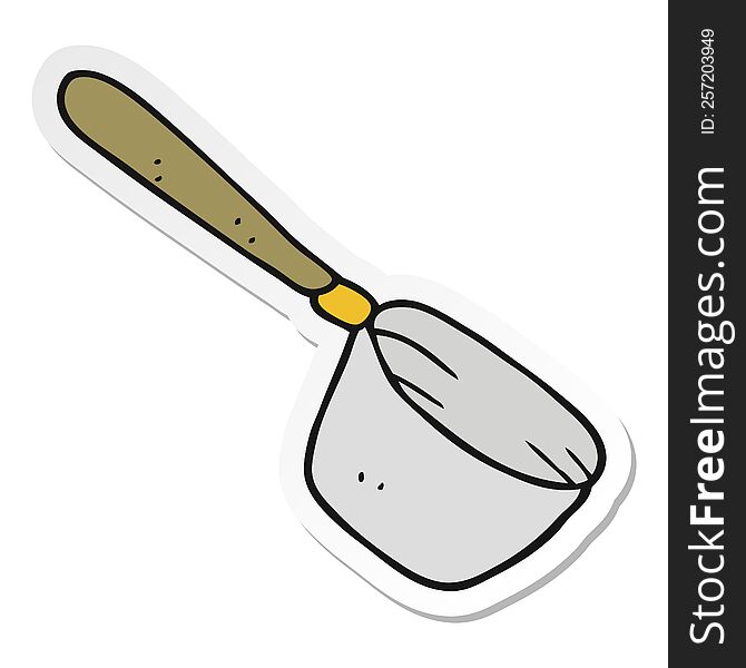 sticker of a cartoon kitchen saucepan
