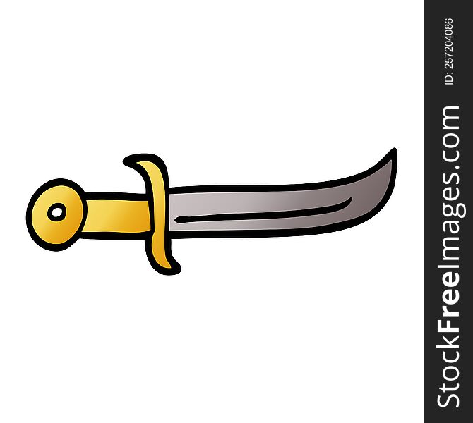 cartoon doodle curved dagger