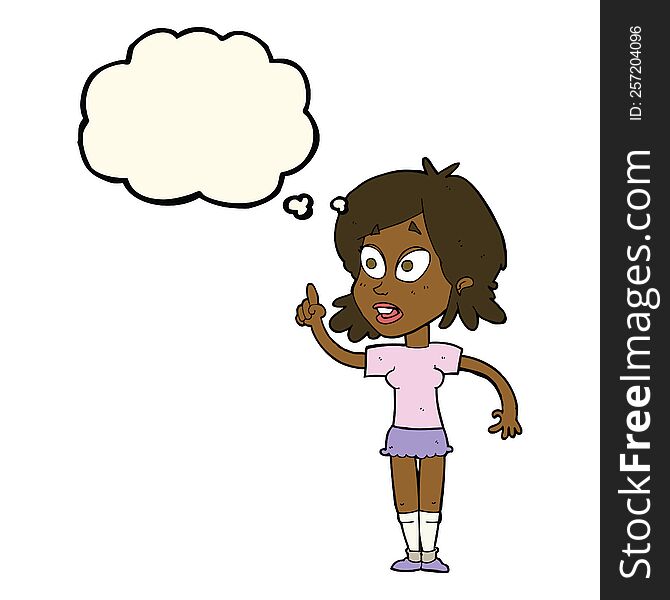 cartoon woman asking question with thought bubble