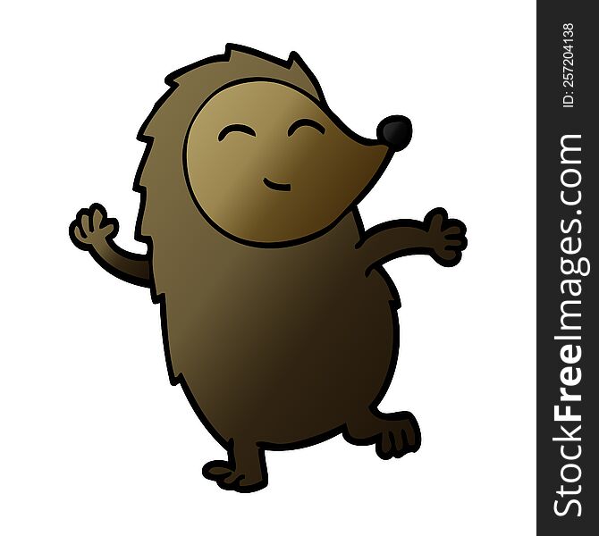 Cartoon Doodle Dancing Hedgehog