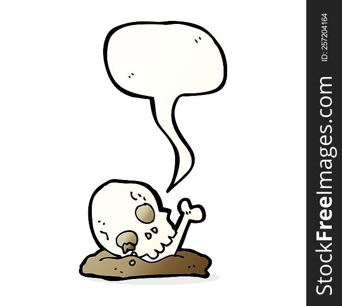 cartoon old bones with speech bubble