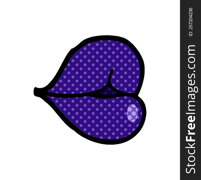 cartoon doodle purple lips