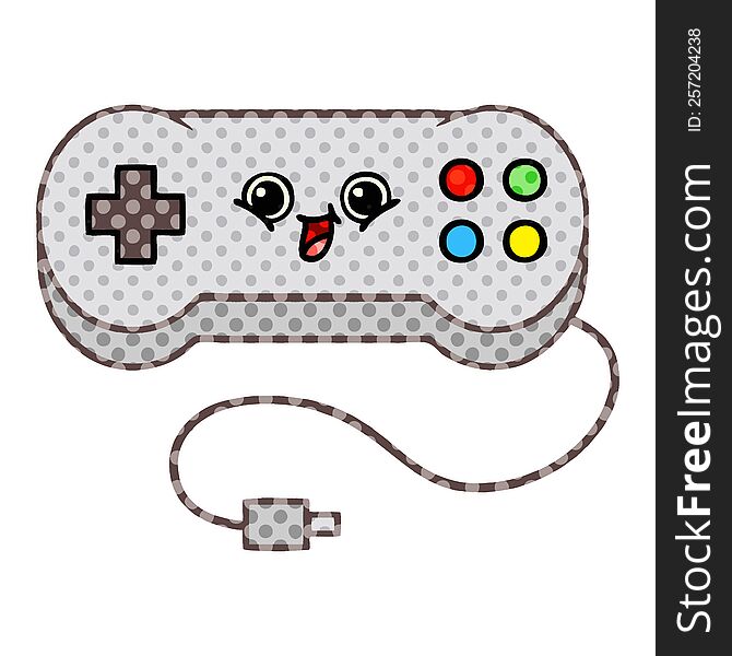 Comic Book Style Cartoon Game Controller