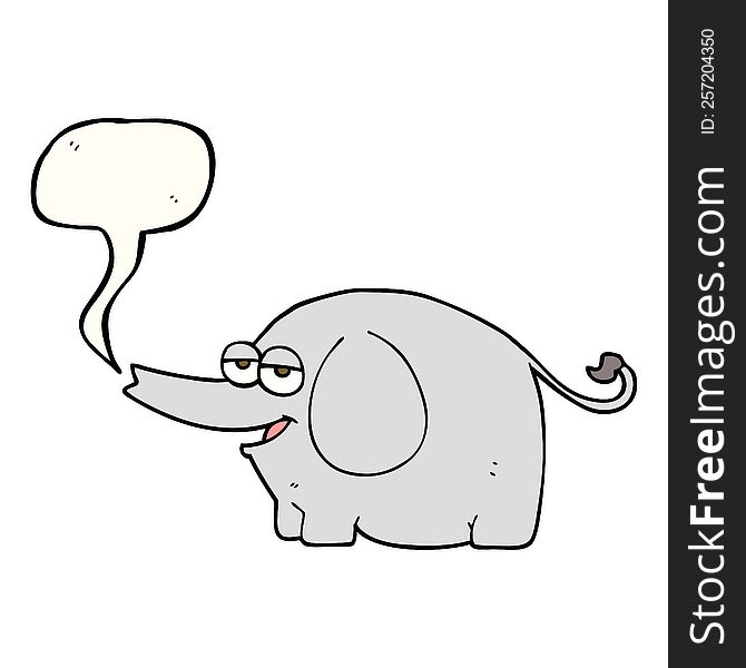 freehand drawn speech bubble cartoon elephant squirting water