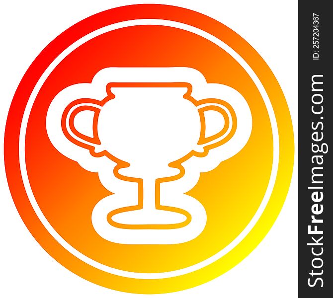 Trophy Cup Circular In Hot Gradient Spectrum