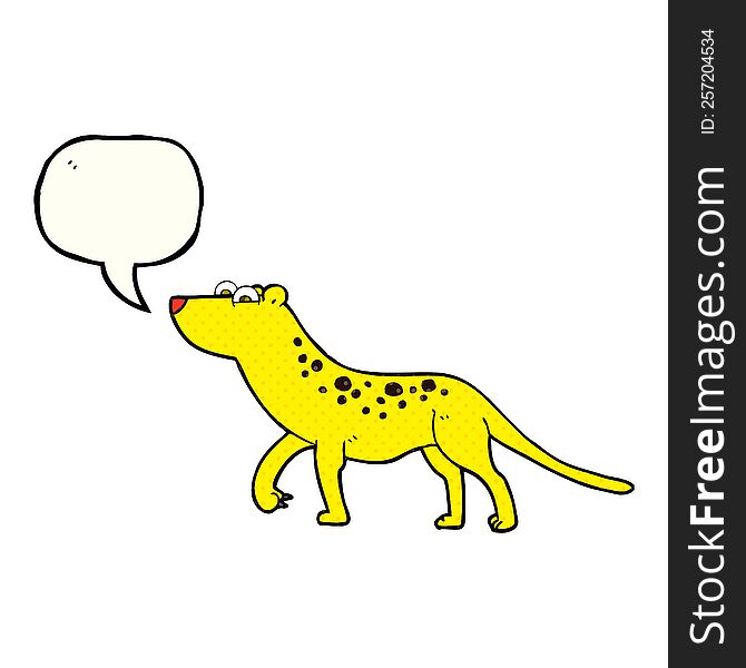 freehand drawn comic book speech bubble cartoon leopard