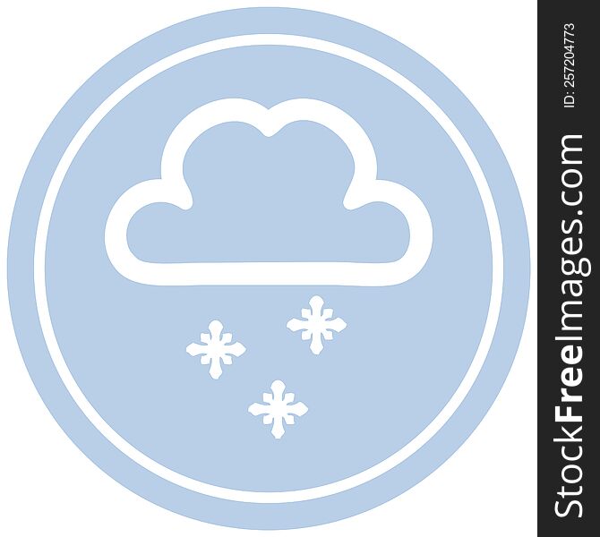 snow cloud circular icon symbol