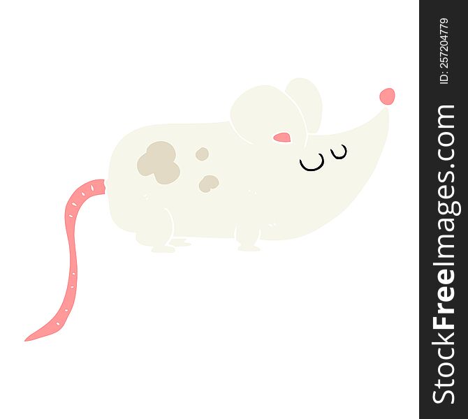 cute flat color illustration of mouse. cute flat color illustration of mouse