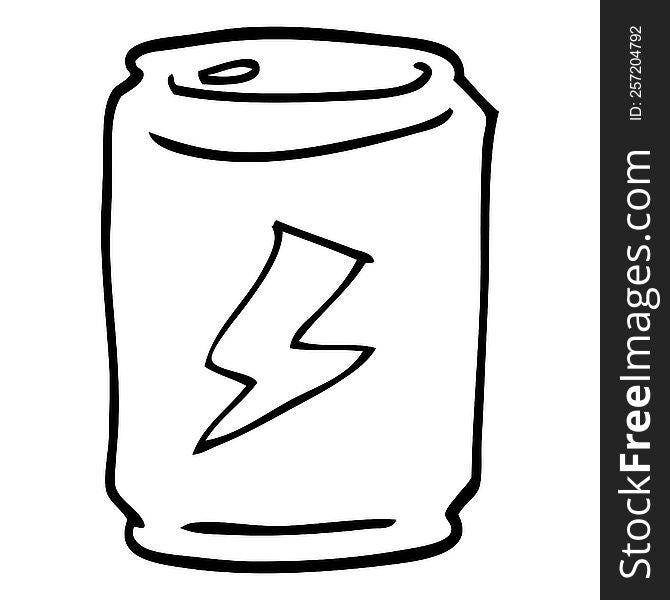 line drawing cartoon of a can