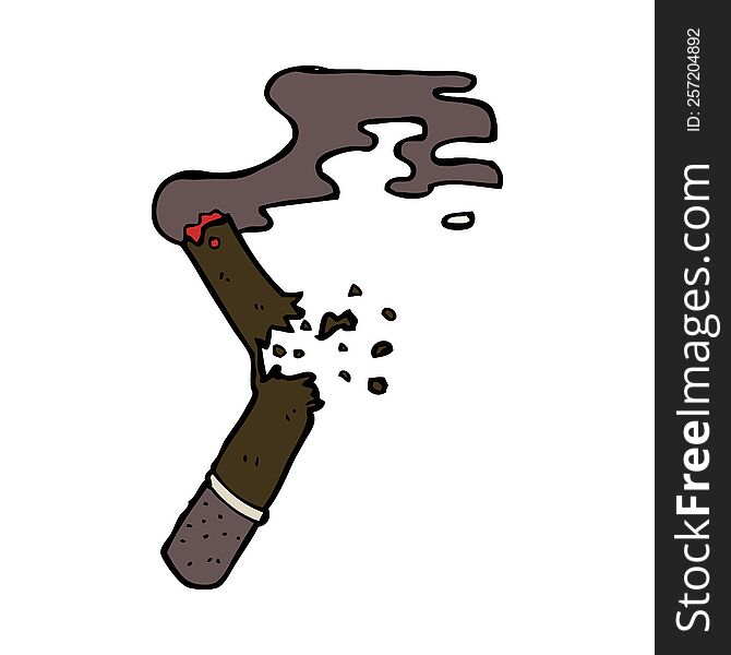 cartoon broken cigar