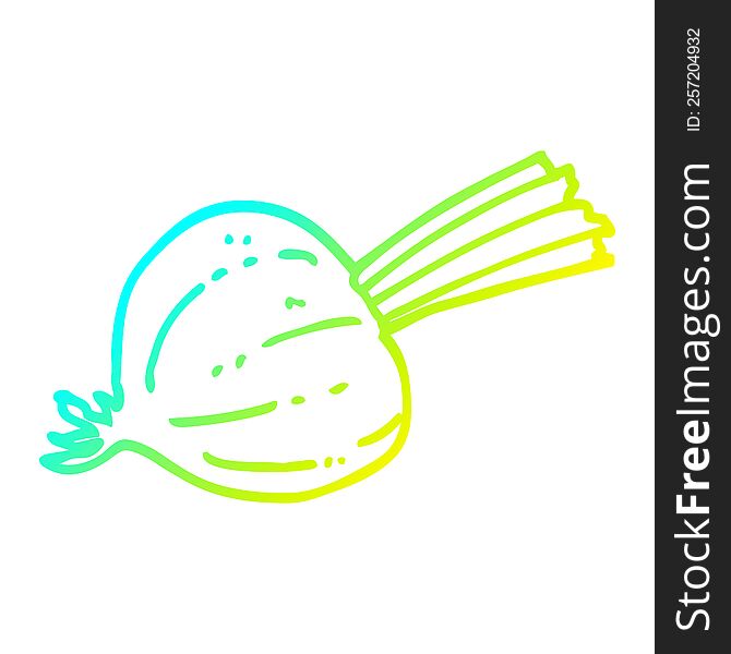 cold gradient line drawing of a cartoon old onion
