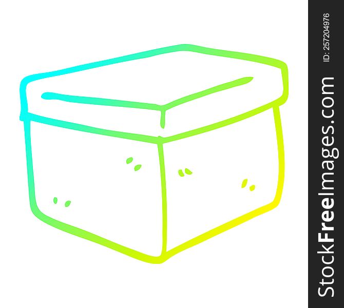 cold gradient line drawing of a cartoon filing box