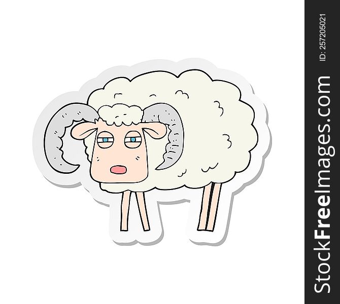 Sticker Of A Cartoon Ram