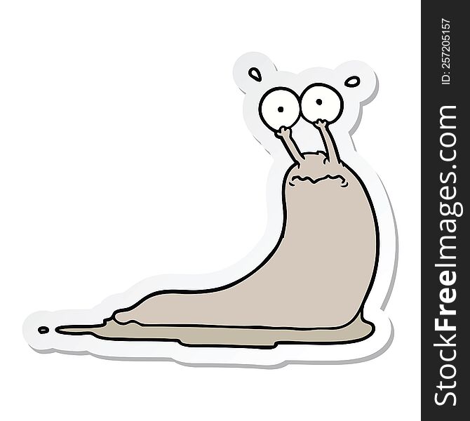 Sticker Of A Cartoon Slug